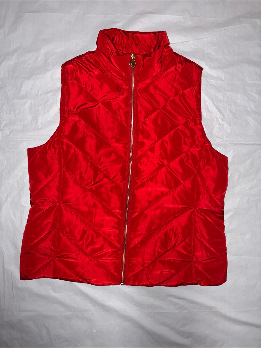 MICHAEL Michael Kors Red Quilted Sleeveless Puffer Vest